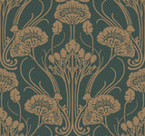 Antonina Vella Nouveae Damask Green Wallpaper