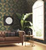 Antonina Vella Nouveae Damask Green Wallpaper