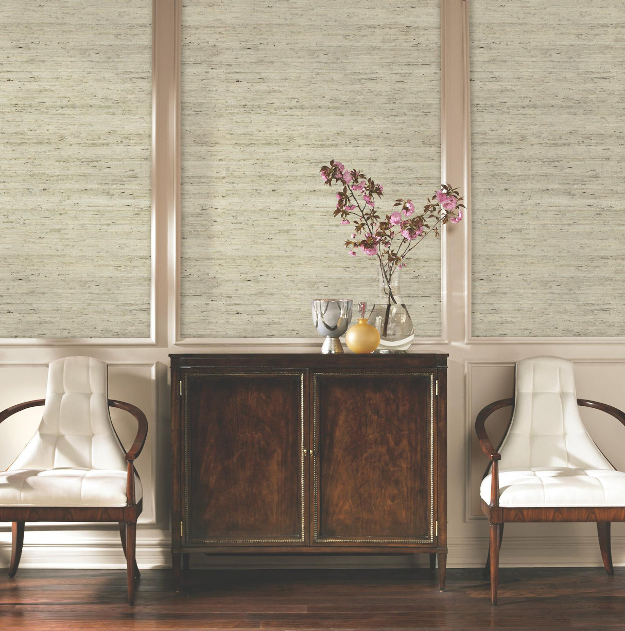 York Wallcoverings Blue Grasscloth Wallpaper