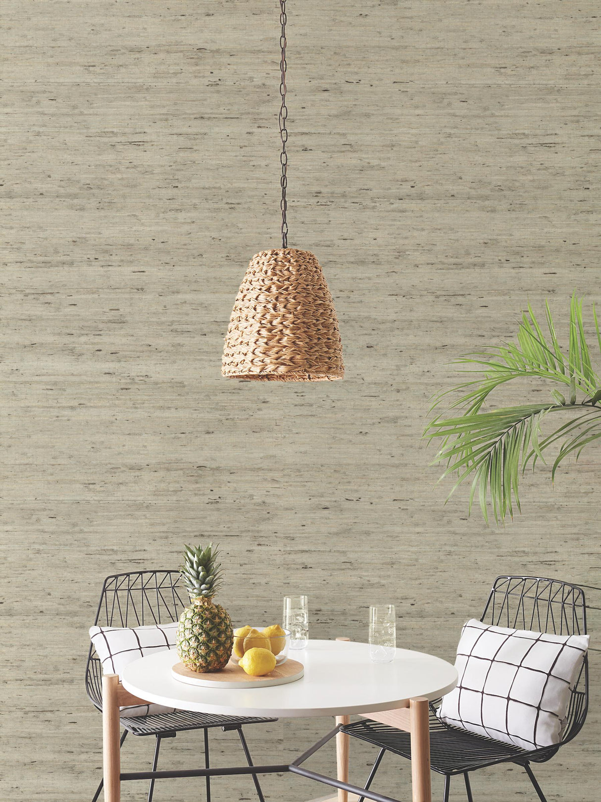 York Wallcoverings Blue Grasscloth Wallpaper