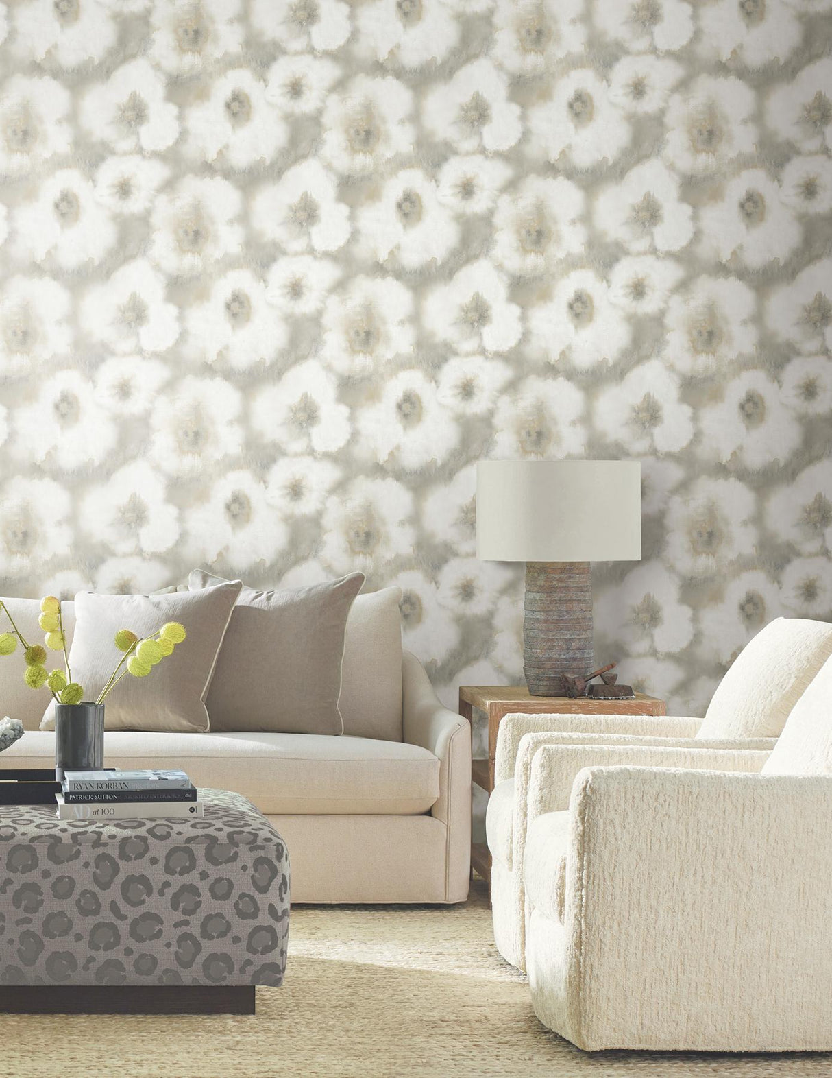 Candice Olson Blended Floral Neutral Wallpaper