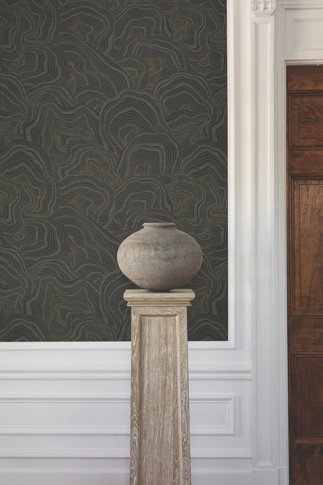 Ronald Redding Designs Geodes Black Wallpaper