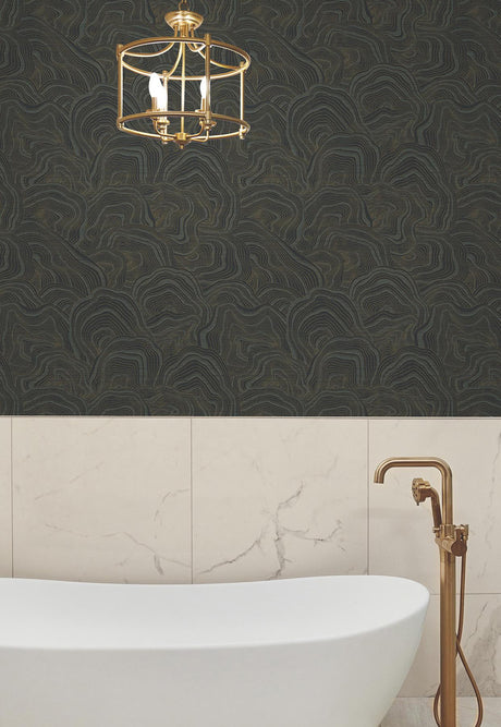 Ronald Redding Designs Geodes Black Wallpaper