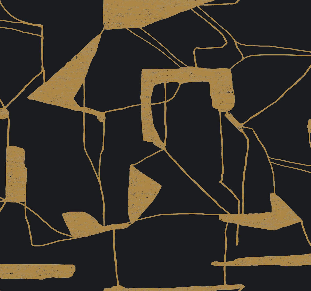 Antonina Vella Abstract Geo Black & Gold Wallpaper