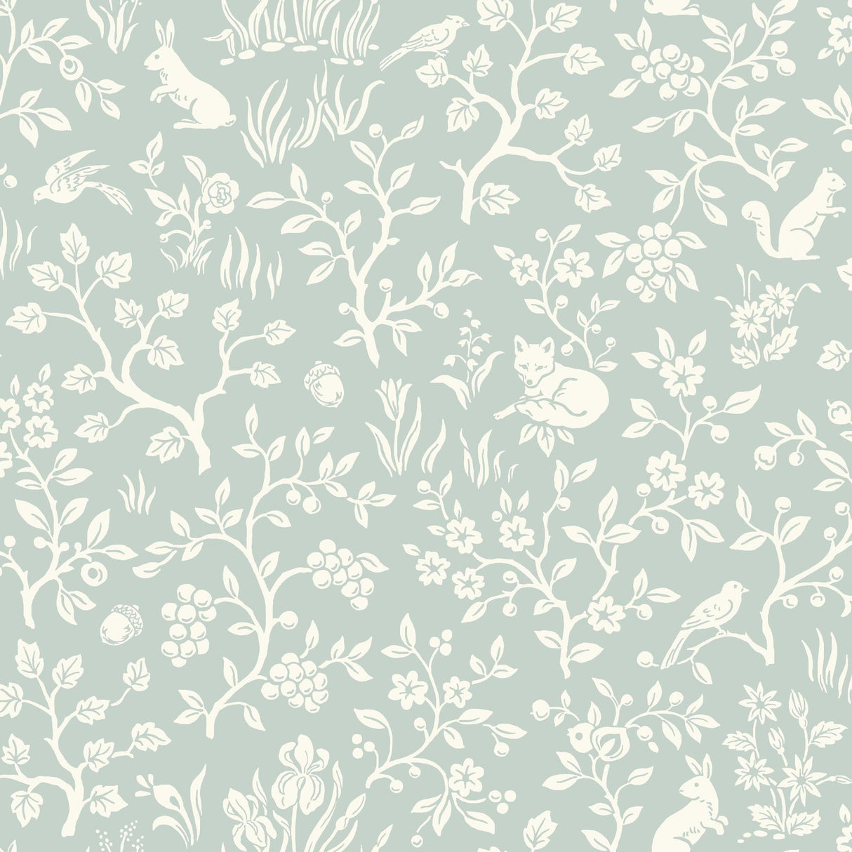 Magnolia Home Fox & Hare Green Wallpaper