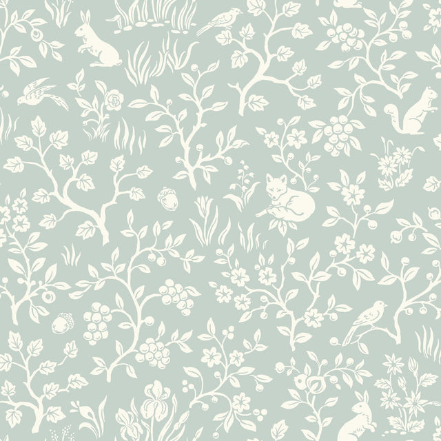 Magnolia Home Fox & Hare Green Wallpaper