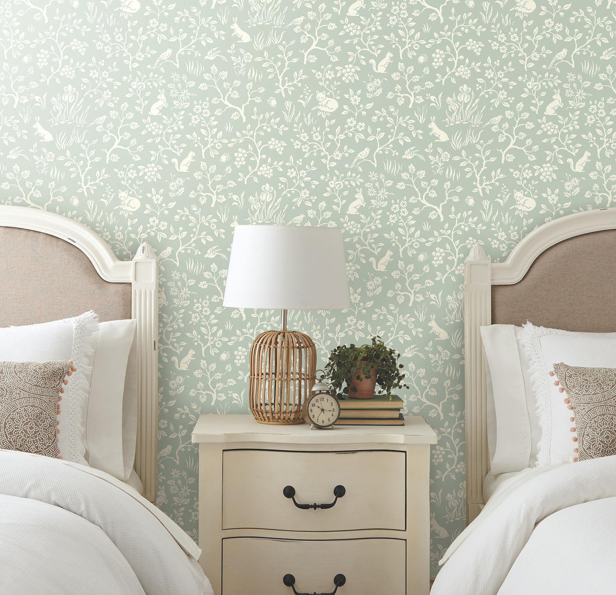 Magnolia Home Fox & Hare Green Wallpaper