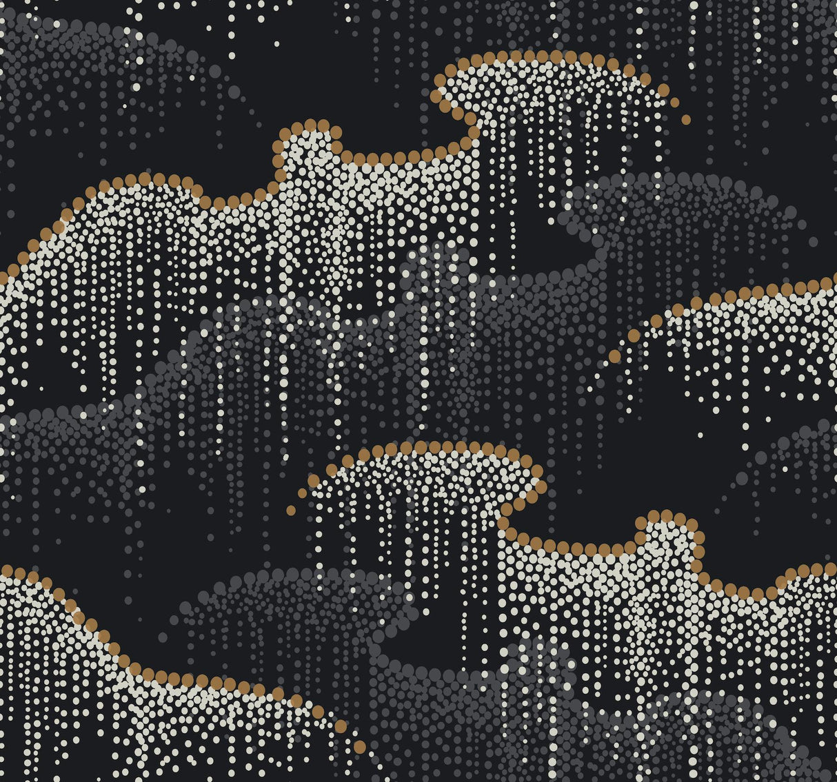 Candice Olson Moonlight Pearls Black Wallpaper