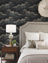 Candice Olson Moonlight Pearls Black Wallpaper