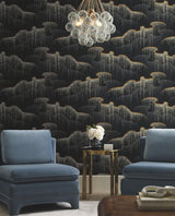 Candice Olson Moonlight Pearls Black Wallpaper