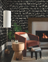 York Wallcoverings Brushed Ink Black Wallpaper