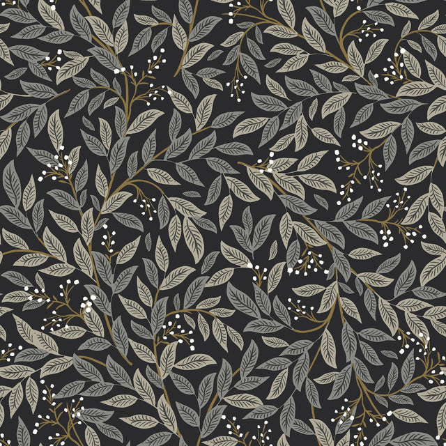 Rifle Paper Co. Willowberry Black Wallpaper