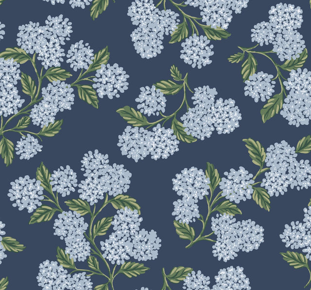 Rifle Paper Co. Hydrangea Navy Wallpaper