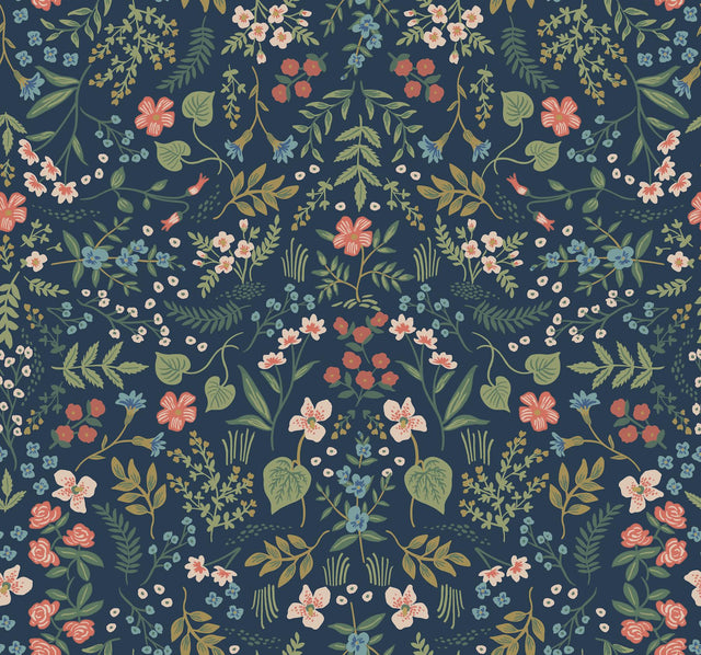 Rifle Paper Co. Wildwood Navy Wallpaper