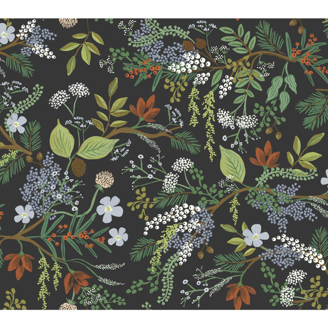 Rifle Paper Co. Juniper Forest Black Wallpaper