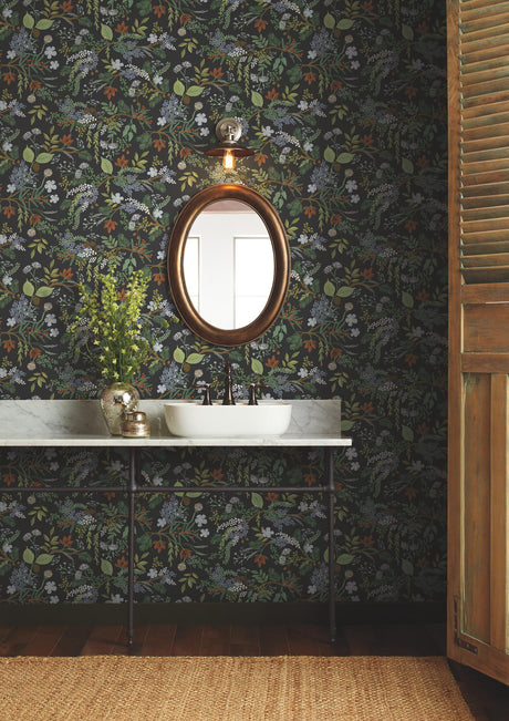 Rifle Paper Co. Juniper Forest Black Wallpaper