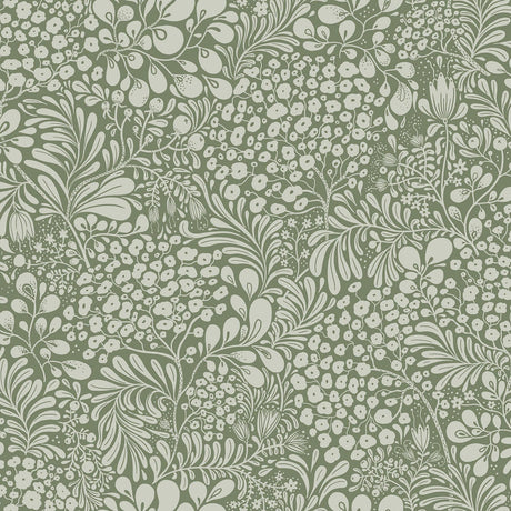 A-Street Prints Lina Botanical Dark Green Wallpaper