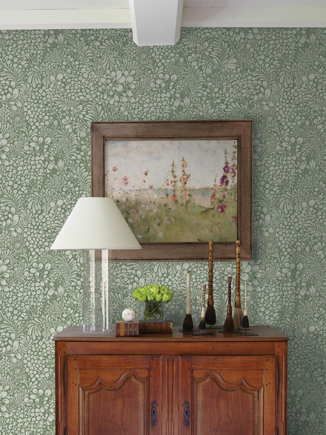 A-Street Prints Lina Botanical Dark Green Wallpaper
