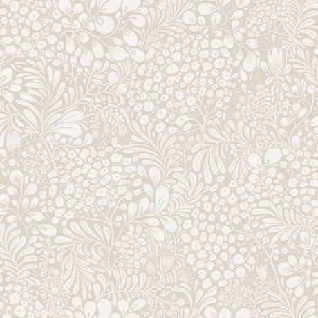 A-Street Prints Lina Botanical Grey Wallpaper