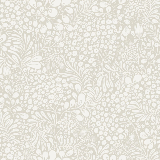 A-Street Prints Lina Botanical Grey Wallpaper