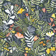 A-Street Prints Annelie Flowers Navy Blue Wallpaper