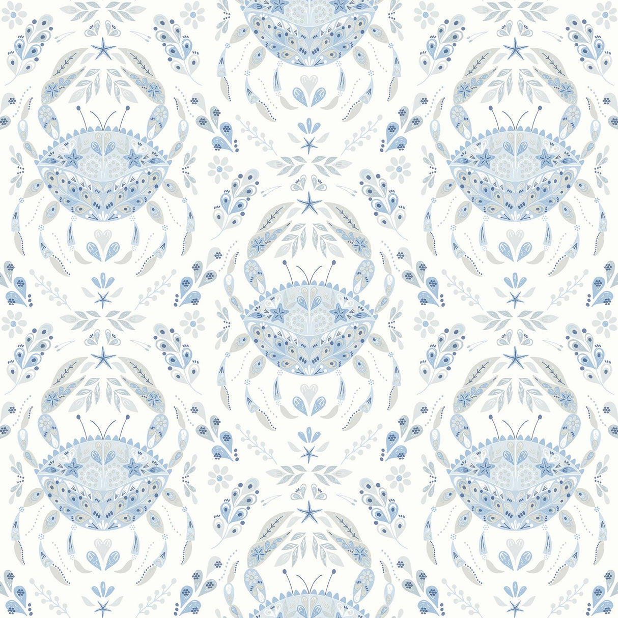 Brewster Home Fashions Chesapeake Sanibel Damask Light Blue Wallpaper