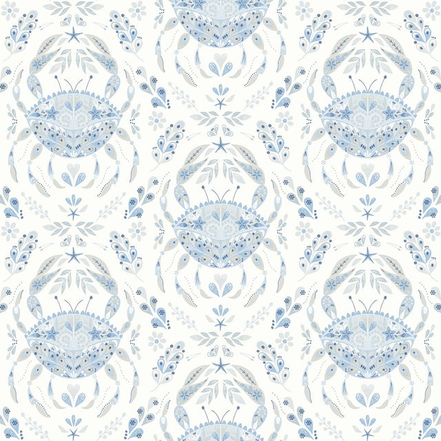 Brewster Home Fashions Chesapeake Sanibel Damask Light Blue Wallpaper