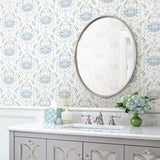 Brewster Home Fashions Chesapeake Sanibel Damask Light Blue Wallpaper