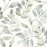 Brewster Home Fashions Chesapeake Thoreau Leaves Grey Wallpaper