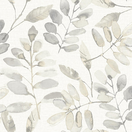 Brewster Home Fashions Chesapeake Thoreau Leaves Taupe Wallpaper