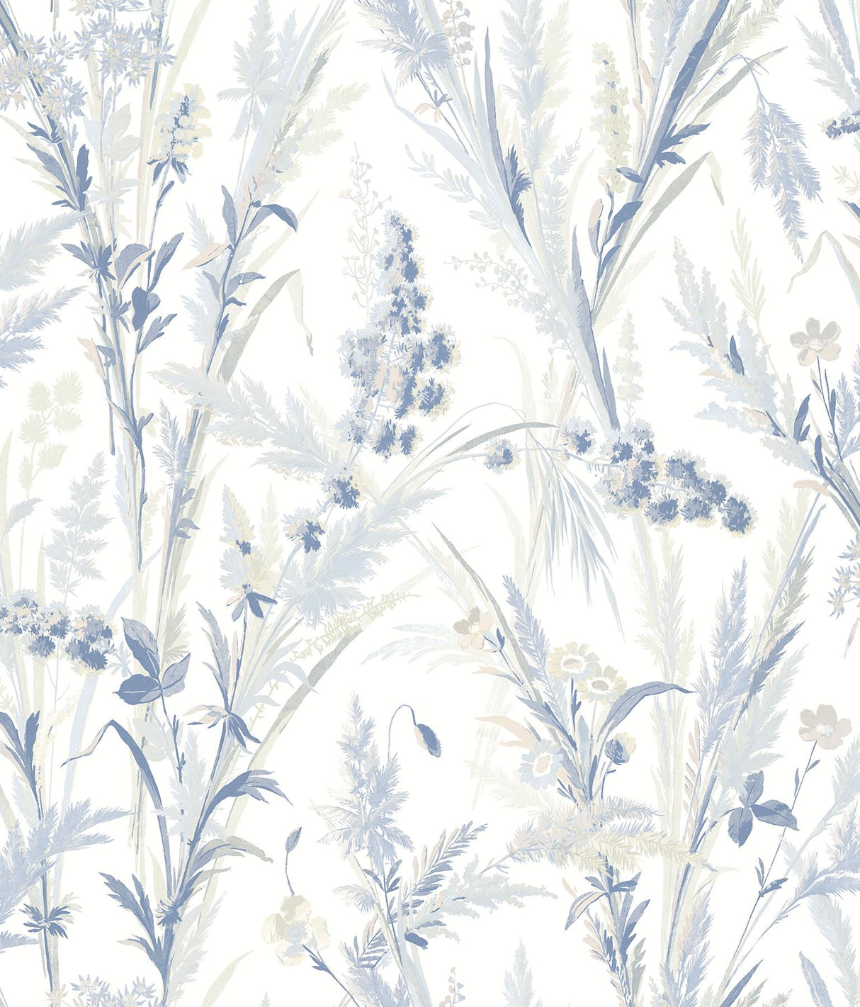 Brewster Home Fashions Chesapeake Delphine Botanical Navy Wallpaper