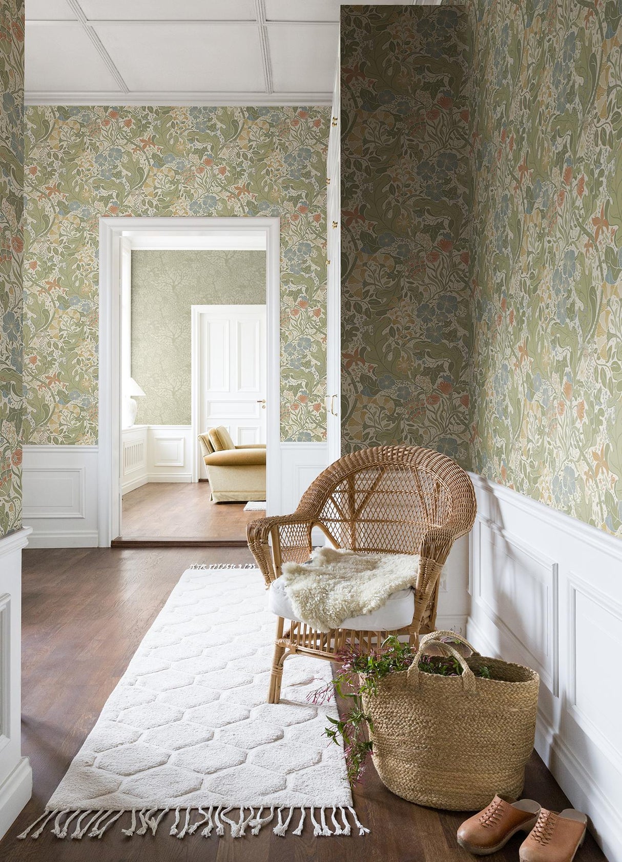 A-Street Prints Ingrid Botanical Cream Sage Wallpaper