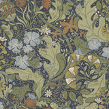 A-Street Prints Ingrid Botanical Indigo Green Wallpaper
