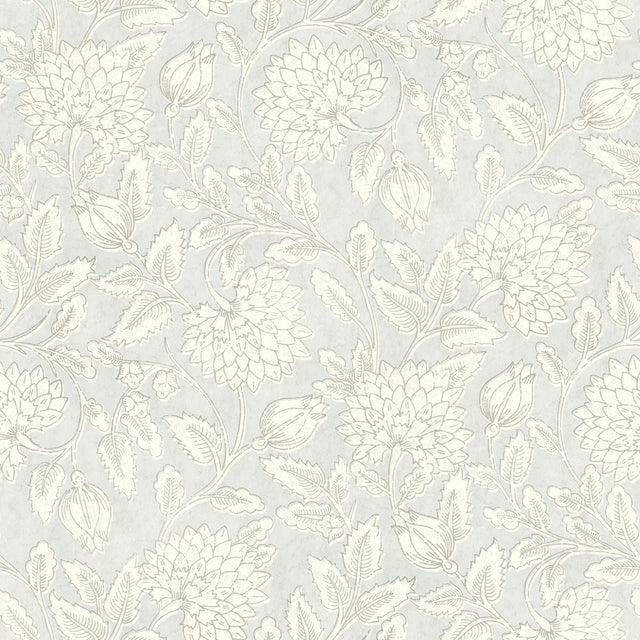 Brewster Home Fashions Chesapeake Wildflower Vadouvan Jacobean Trail Light Blue Wallpaper
