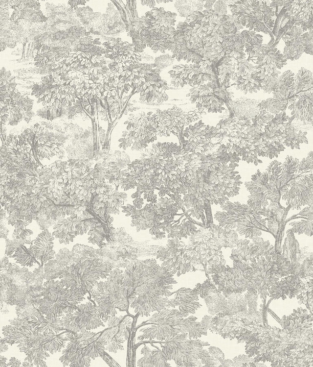 Brewster Home Fashions Chesapeake Wildflower Spinney Toile Grey Wallpaper