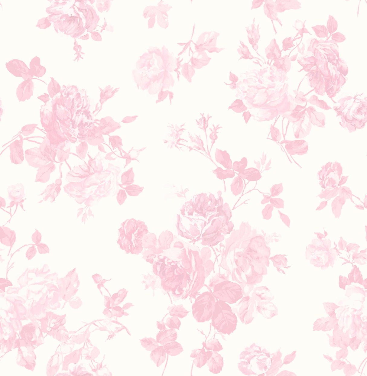 A-Street Prints LoveShackFancy Everblooming Rosettes Pink Wallpaper