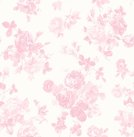 A-Street Prints LoveShackFancy Everblooming Rosettes Pink Wallpaper