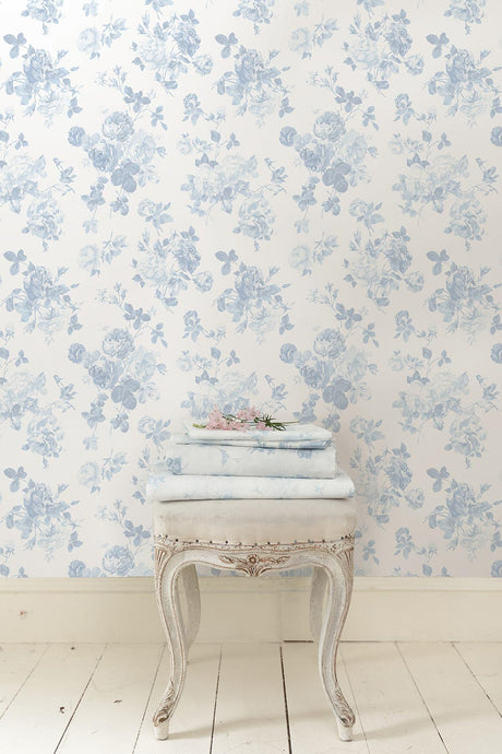 A-Street Prints LoveShackFancy Everblooming Rosettes Sky Wallpaper