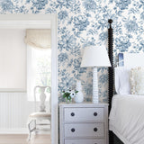 Brewster Home Fashions Brewster Brewster Essentials UW25895 Blue Wallpaper