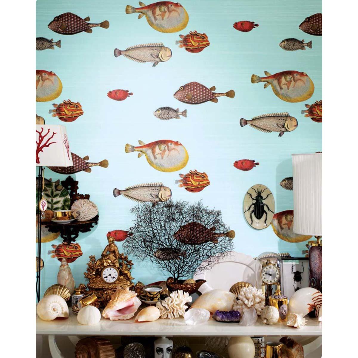 Cole & Son ACQUARIO PRINT ROOM BLUE Wallpaper