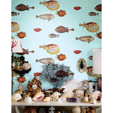 Cole & Son ACQUARIO PRINT ROOM BLUE Wallpaper