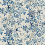 G P & J Baker HYDRANGEA BIRD (ARCHIVE) BLUE Fabric