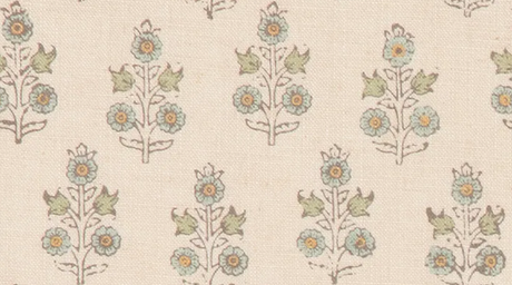 G P & J Baker POPPY SPRIG AQUA Fabric
