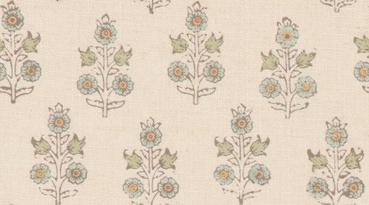 G P & J Baker POPPY SPRIG AQUA Fabric