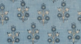 G P & J Baker POPPY SPRIG BLUE Fabric