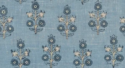 G P & J Baker POPPY SPRIG BLUE Fabric