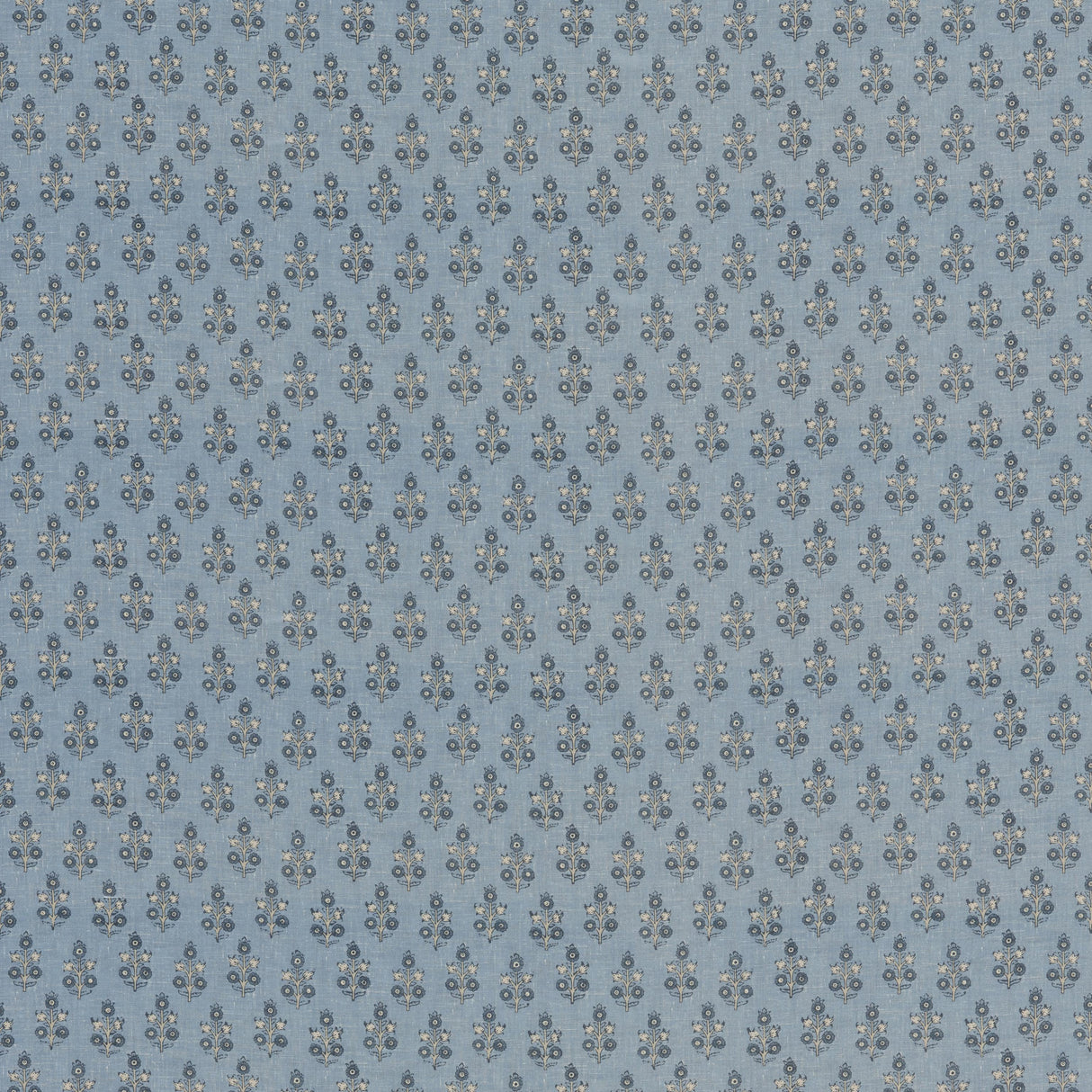 G P & J Baker POPPY SPRIG BLUE Fabric