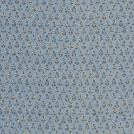 G P & J Baker POPPY SPRIG BLUE Fabric