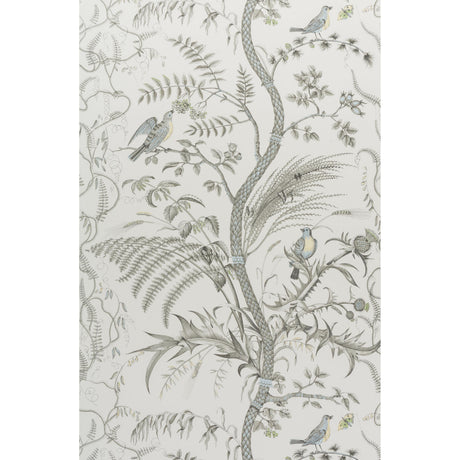 Brunschwig & Fils BIRD AND THISTLE GRAY Wallpaper