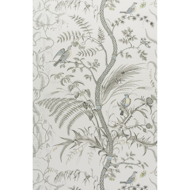 Brunschwig & Fils BIRD AND THISTLE GRAY Wallpaper